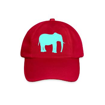 Elefant Silhouette Neon Cyan - Baseballkappe - klassisch Rot - Vorne