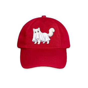Katze versteckt sich unter einem Geisterlaken - Baseballkappe - klassisch Rot - Vorne