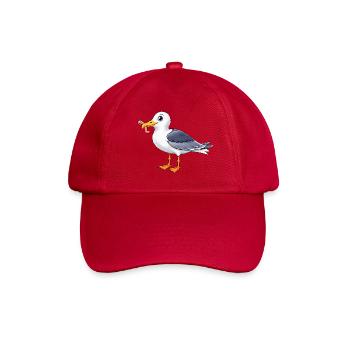 Lustige Möwe mit Wurm Küste Meer - Baseballkappe - klassisch Rot - Vorne