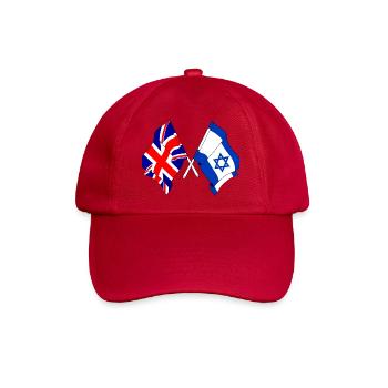 Flagge von England und Flagge von Israel - Baseballkappe - klassisch Rot - Vorne