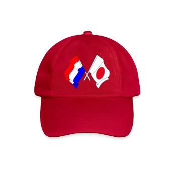 Flagge der Niederlande und Flagge Japans - Baseballkappe - klassisch Rot - Vorne
