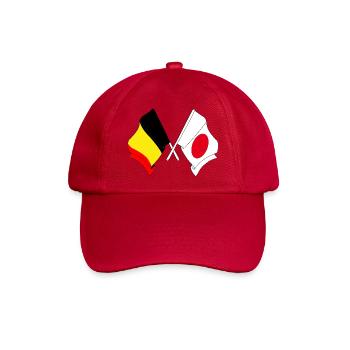 Flagge Belgien, Flagge Japan - Baseballkappe - klassisch Rot - Vorne