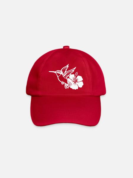 Kolibri Vogel Hibiskus Blume - Baseballkappe - klassisch Rot