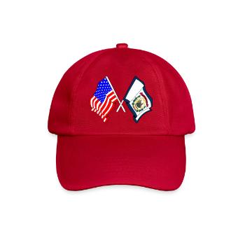 Flagge USA und Bundesstaat West Virginia gekreuzt - Baseballkappe - klassisch Rot - Vorne