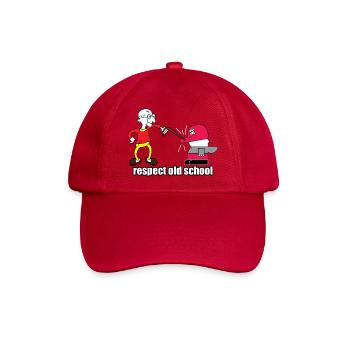 Respekt Old School Cartoon - Baseballkappe - klassisch Rot - Vorne