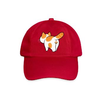 Rückenansicht Orange Katze Cartoon - Baseballkappe - klassisch Rot - Vorne