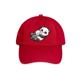 Mama Pandabär kuschelt mit ihrem süßen Kleinen - Baseballkappe - klassisch Rot - Vorne