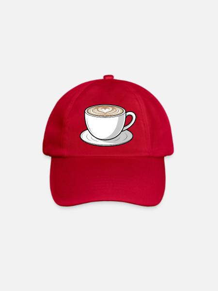 Latte Heart Cup Kunst - Baseballkappe - klassisch Rot