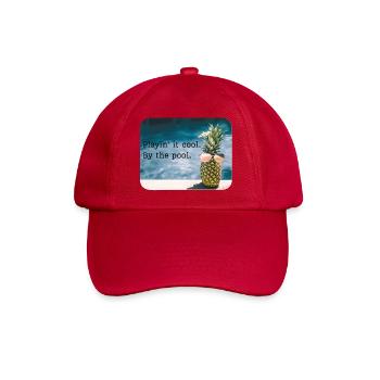 Ananas am Pool – Sommerhumor - Baseballkappe - klassisch Rot - Vorne