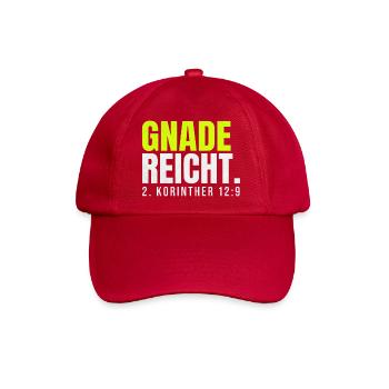 Gnade reicht – 2. Korinther 12,9 - Baseballkappe - klassisch Rot - Vorne