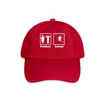 problem solved skiing ski - Baseballkappe - klassisch Rot - Vorne