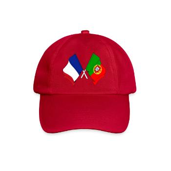 Flagge von Frankreich und Flagge von Portugal - Baseballkappe - klassisch Rot - Vorne