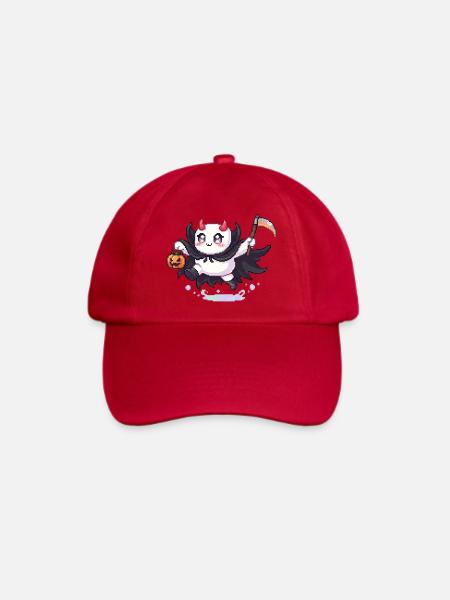 Pixel Halloween Dämon mit Kürbislaterne - Baseballkappe - klassisch Rot