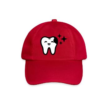 Lächelnder Zahn Symbol Schwarz - Baseballkappe - klassisch Rot - Vorne