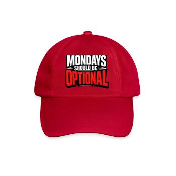 Monday should be optional Vintage - Baseballkappe - klassisch Rot - Vorne