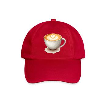 Kaffee Cappuccino  - Baseballkappe - klassisch Rot - Vorne