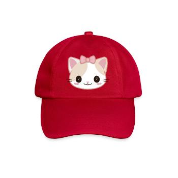 Kawaii Manga Katzen-Süßes Gesicht - Baseballkappe - klassisch Rot - Vorne