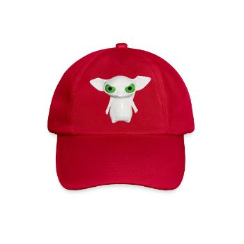 Weißer Alien mit leuchtenden Augen - Baseballkappe - klassisch Rot - Vorne