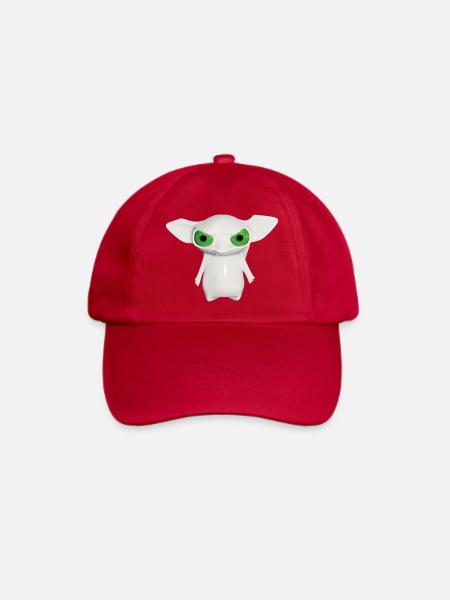 Weißer Alien mit leuchtenden Augen - Baseballkappe - klassisch Rot