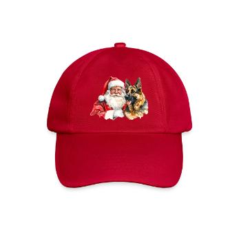 Weihnachtsmann Deutscher Schäferhund - Baseballkappe - klassisch Rot - Vorne