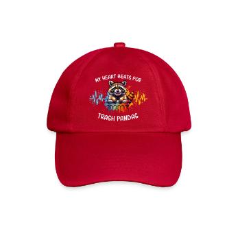 Waschbär Herzlinie - Baseballkappe - klassisch Rot - Vorne