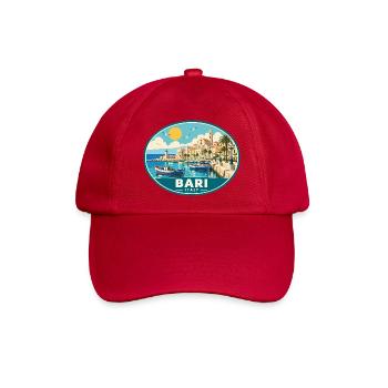 Erleben Sie Bari an der italienischen Adriaküste - Baseballkappe - klassisch Rot - Vorne