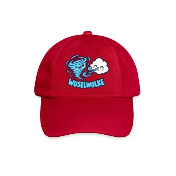 Wuselwolke – Lustiges Wind & Wolken Kinder Motiv - Baseballkappe - klassisch Rot - Vorne
