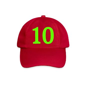 Anzahl 10 - Baseballkappe - klassisch Rot - Vorne