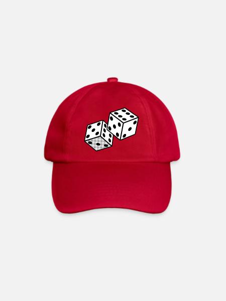 Würfel - Glücksspiel Casino Design - Baseballkappe - klassisch Rot