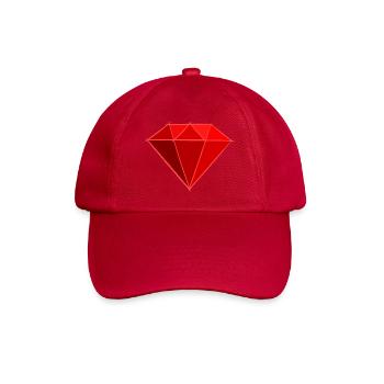 Edelsteine: Rubin Zeichnung / Symbol. Juwel. - Baseballkappe - klassisch Rot - Vorne