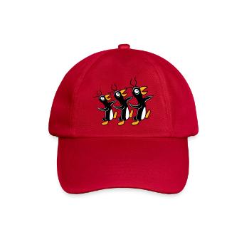 3 verrückte Pinguine laufen dumm Team Freunde Crew - Baseballkappe - klassisch Rot - Vorne