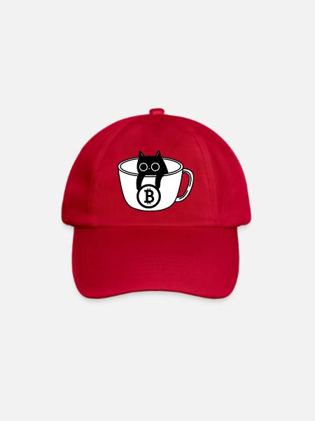Crypto Katze Kaffeetasse Design - Baseballkappe - klassisch Rot