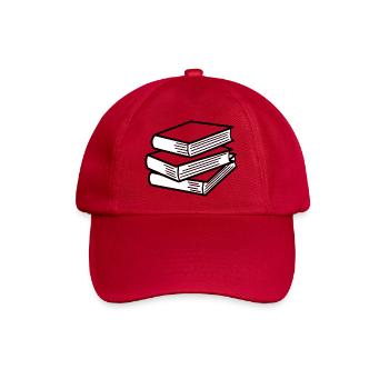 Bücherstapel - Baseballkappe - klassisch Rot - Vorne