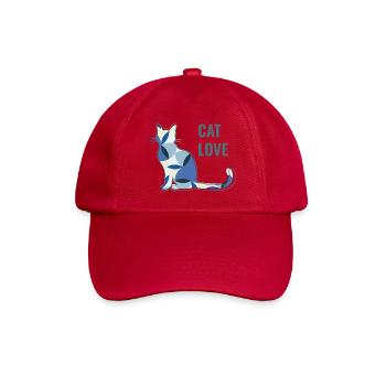 Katzenliebe - Cat Love - Baseballkappe - klassisch Rot - Vorne