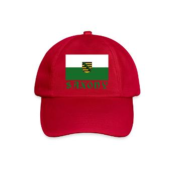 Sachsen Emblem Flagge Design - Baseballkappe - klassisch Rot - Vorne