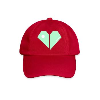 Mint Herz Split Minimalist - Baseballkappe - klassisch Rot - Vorne