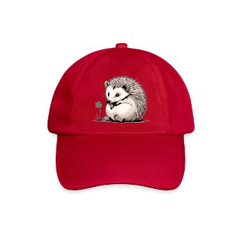 Igel mit Kleeblatt Naturfreund - Baseballkappe - klassisch Rot - Vorne