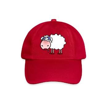 Kuschelschaf mit Herzanhänger - Baseballkappe - klassisch Rot - Vorne