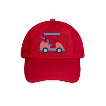 Blauer Golfwagen - Baseballkappe - klassisch Rot - Vorne