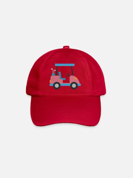Blauer Golfwagen - Baseballkappe - klassisch Rot