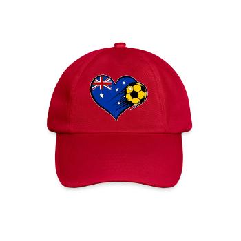 Australien Flagge Fußball mit Herz - Baseballkappe - klassisch Rot - Vorne