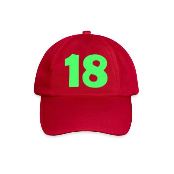 18 - Baseballkappe - klassisch Rot - Vorne