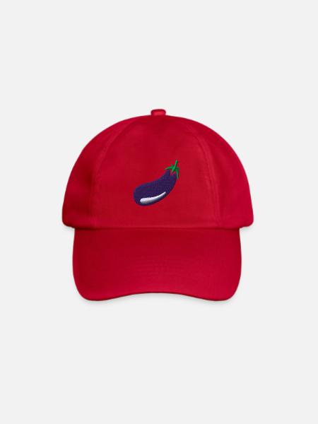 Aubergine bestickt - Baseballkappe - klassisch Rot
