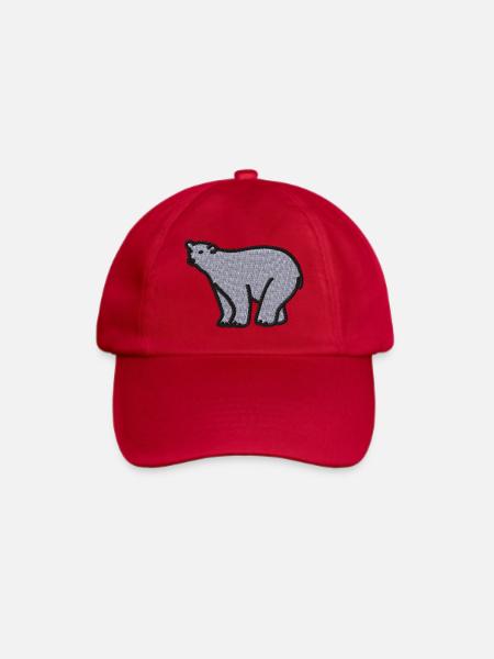 Eisbär bestickt - Baseballkappe - klassisch Rot