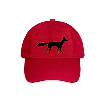 Fuchs Rotfuchs Wild Silhouette Umriss Kontur Rot - Baseballkappe - klassisch Rot - Vorne