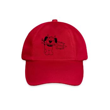 Dog Devil Satan Hell Evil Trident Horns Cool - Baseball Cap - classic red - Front