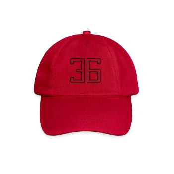 Number 36 (University Style) - Baseball Cap - classic red - Front