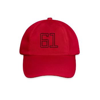 Number 61 (University Style) - Baseball Cap - classic red - Front