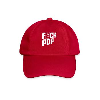 Fuck Pop Music Heavy Metal Hard Rock Hand Gesture - Baseball Cap - classic red - Front
