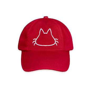 Katzen Kopf Ohne Gesicht Umriss Silhouette Symbol - Baseballkappe - klassisch Rot - Vorne
